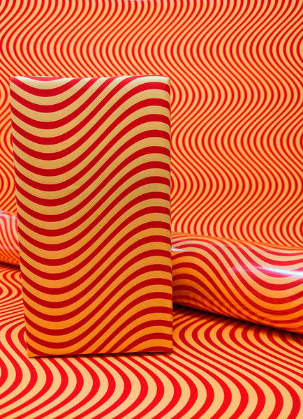 Orange Waves Wrapping Paper