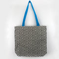 Tote Bag: Hexagon Blue Handle