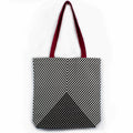 Tote Bag: Chevron Red Handle