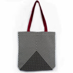 Tote Bag: Chevron Red Handle