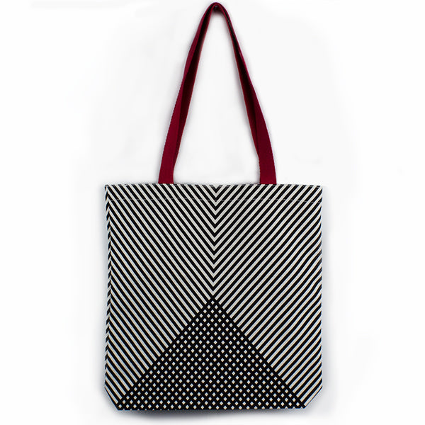 Chevron Red Handle Tote Bag