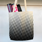 Tote Bag: Halftone White Handle