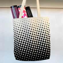 Halftone White Handle Tote Bag