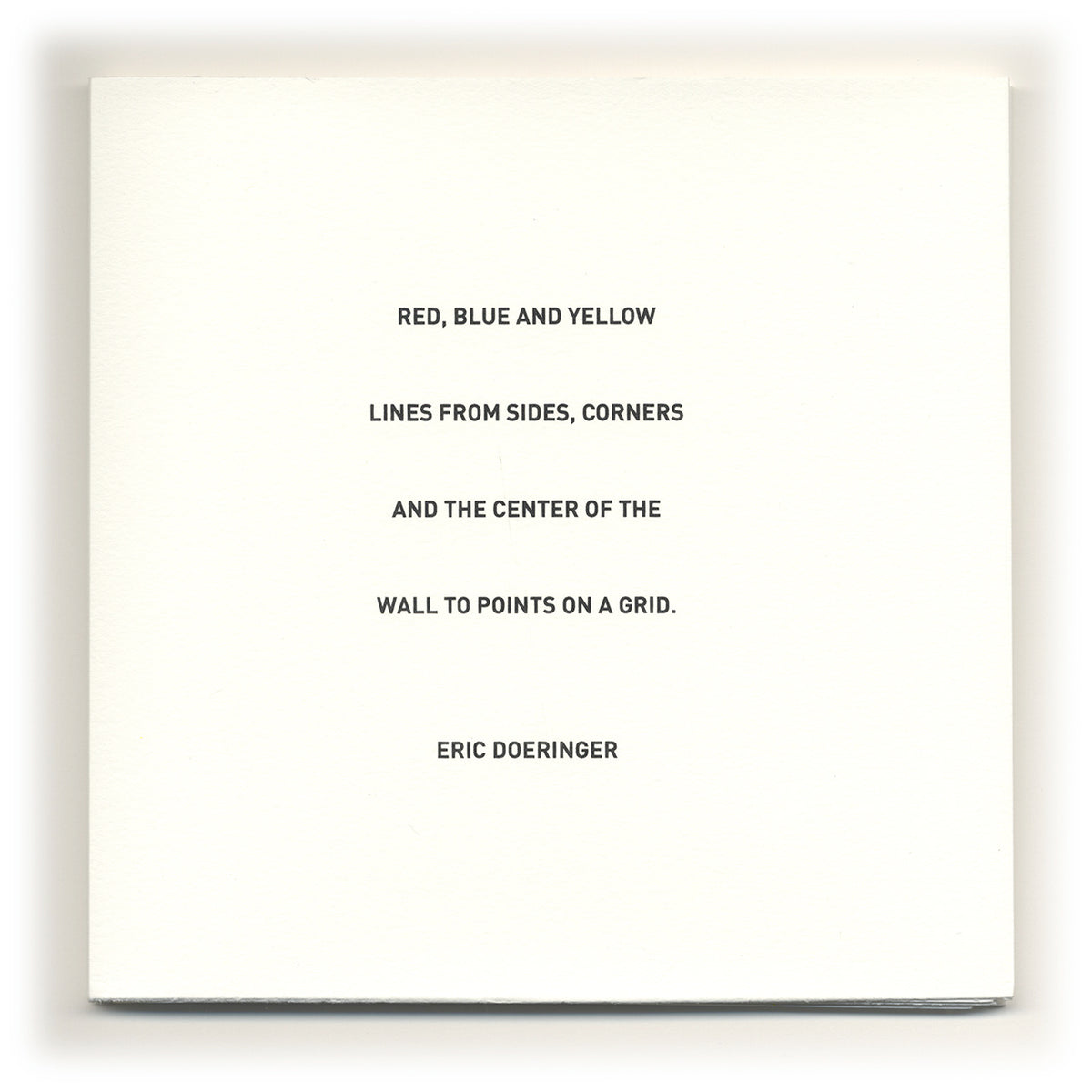 Eric Doeringer: Red, Blue and Yellow Lines from Sides, Corners and the Center of the Wall to Points on a Grid