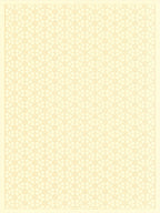Screenprint of overlapping pale orange hexagon outlines in a repeating pattern, on cream paper