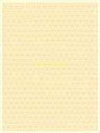 Screenprint of an orange isometric triangle grid with heavier guide lines, on cream paper