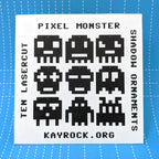 Pixel Monster Shadow Ornaments