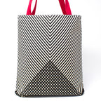 Tote Bag: Chevron Red Handle