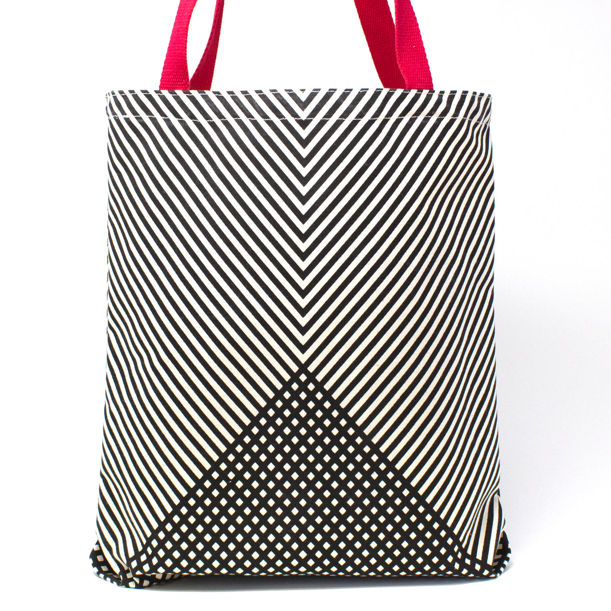 Tote Bag: Chevron Red Handle